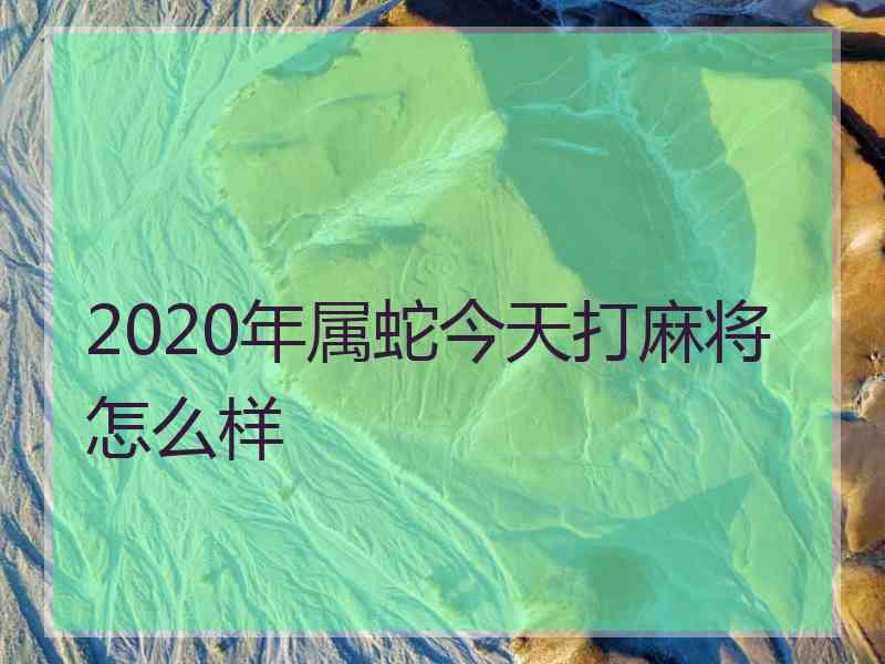 2020年属蛇今天打麻将怎么样