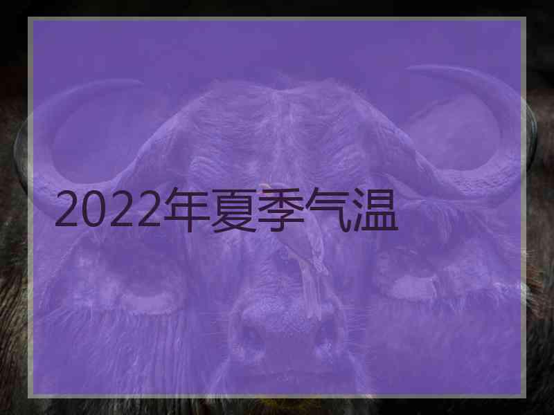 2022年夏季气温