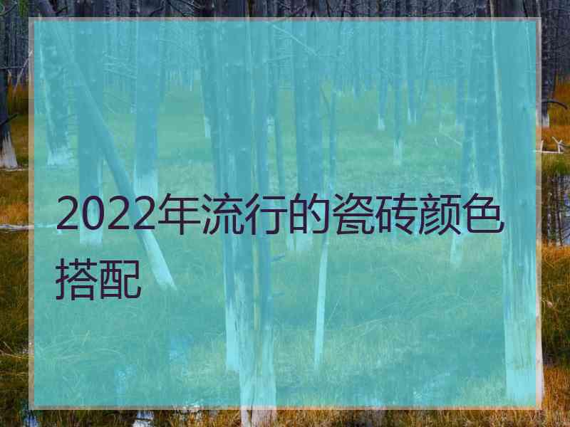 2022年流行的瓷砖颜色搭配