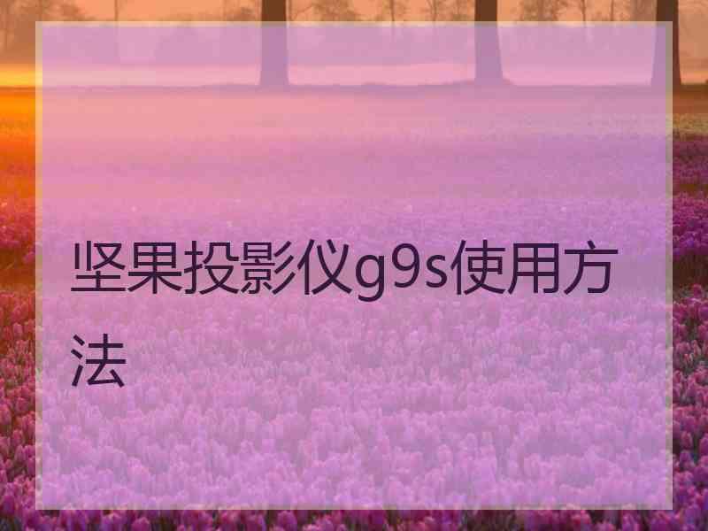 坚果投影仪g9s使用方法