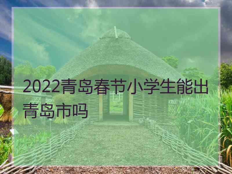 2022青岛春节小学生能出青岛市吗