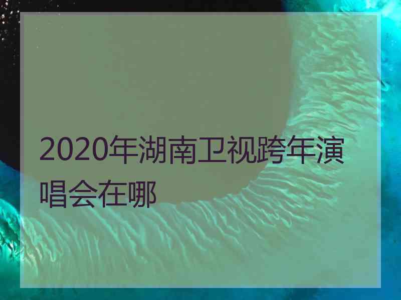 2020年湖南卫视跨年演唱会在哪