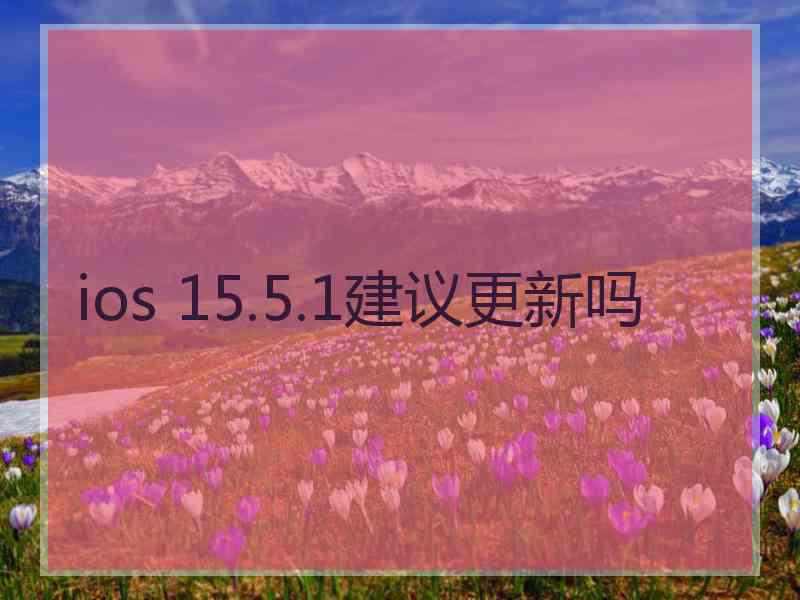 ios 15.5.1建议更新吗