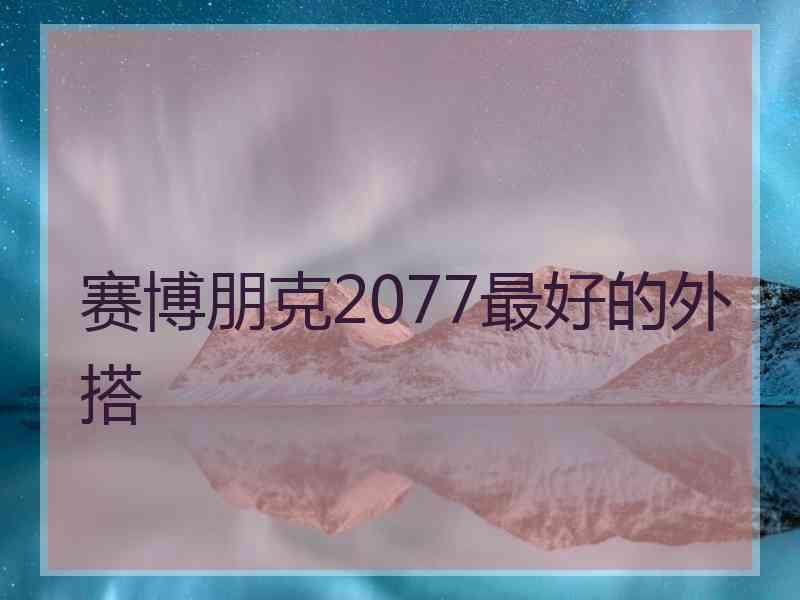 赛博朋克2077最好的外搭