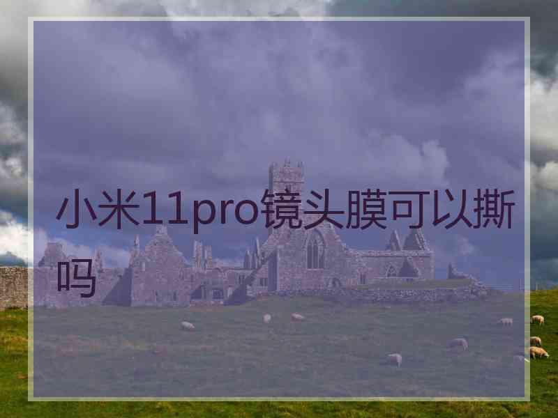 小米11pro镜头膜可以撕吗