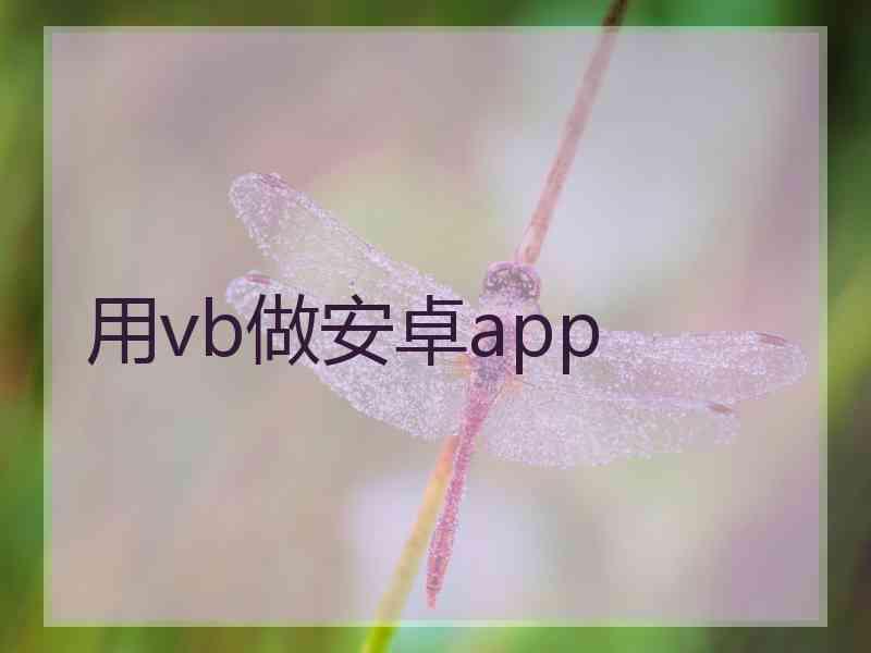 用vb做安卓app