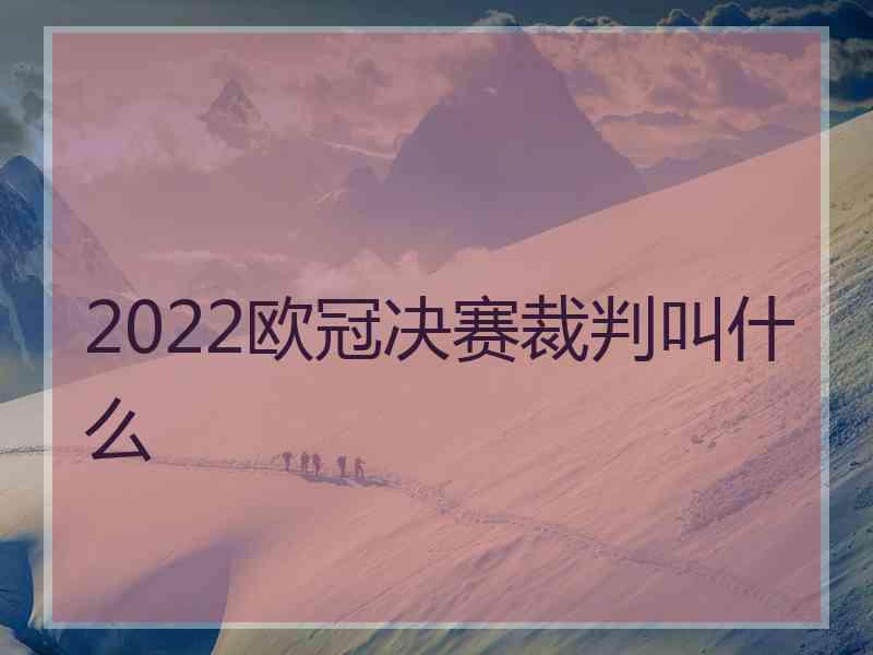 2022欧冠决赛裁判叫什么