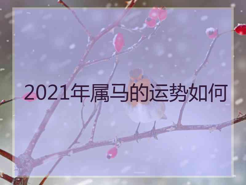 2021年属马的运势如何