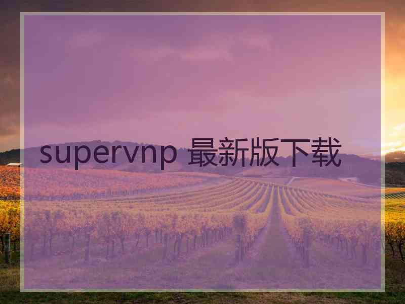 supervnp 最新版下载