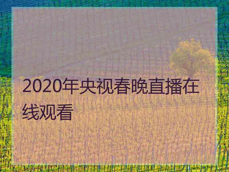 2020年央视春晚直播在线观看