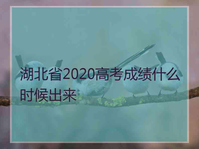 湖北省2020高考成绩什么时候出来