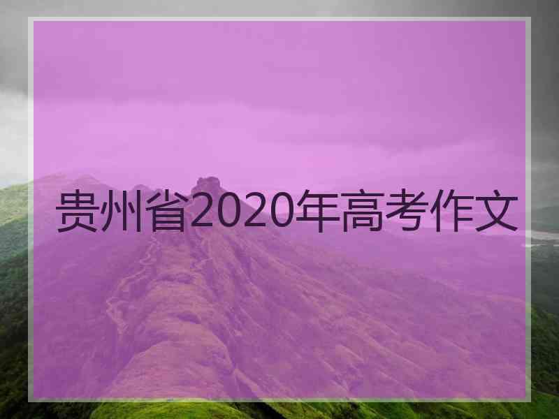 贵州省2020年高考作文