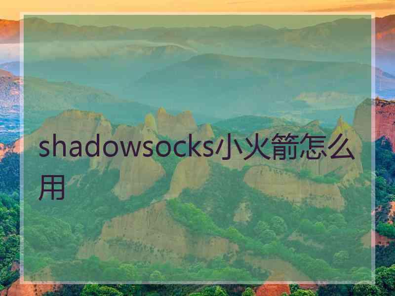 shadowsocks小火箭怎么用