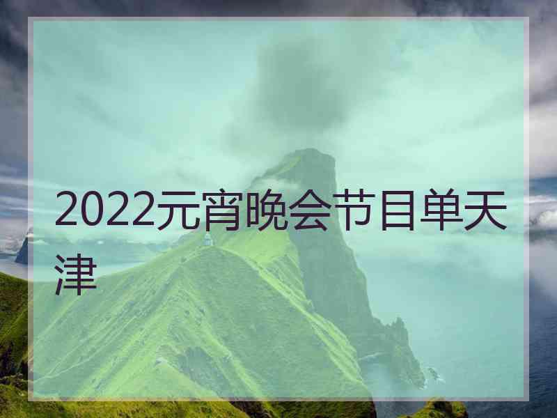 2022元宵晚会节目单天津