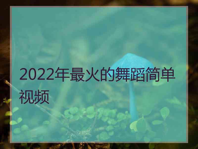 2022年最火的舞蹈简单视频