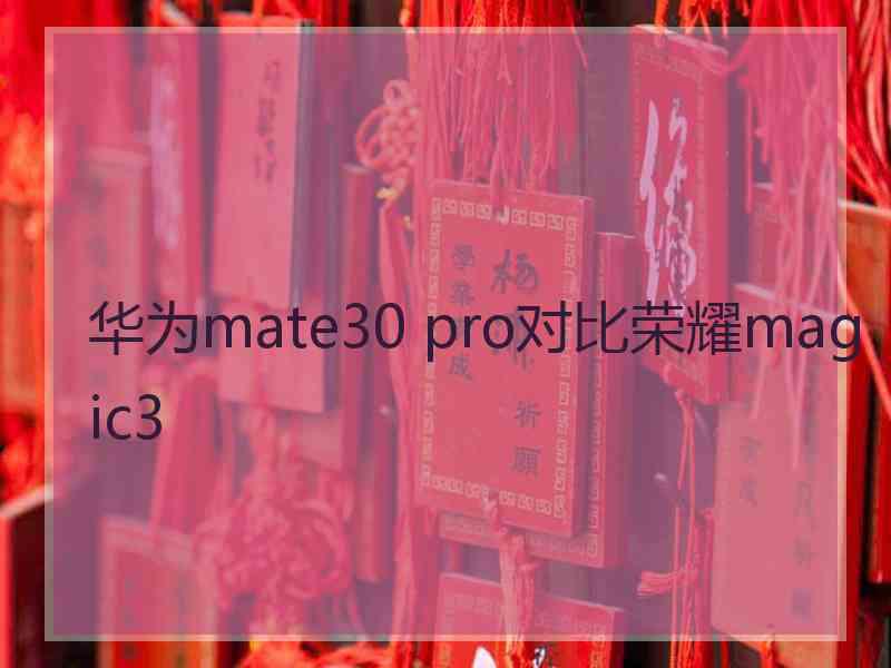 华为mate30 pro对比荣耀magic3