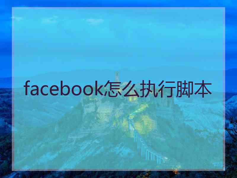 facebook怎么执行脚本