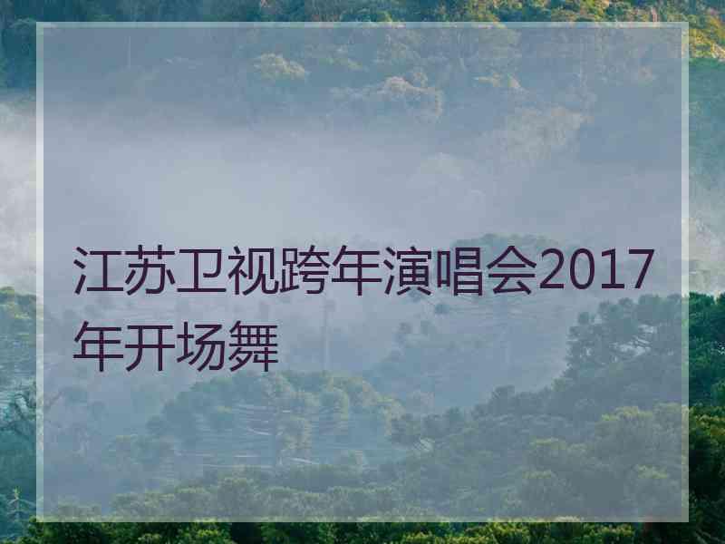 江苏卫视跨年演唱会2017年开场舞