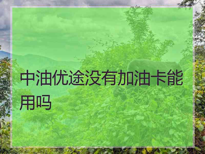 中油优途没有加油卡能用吗