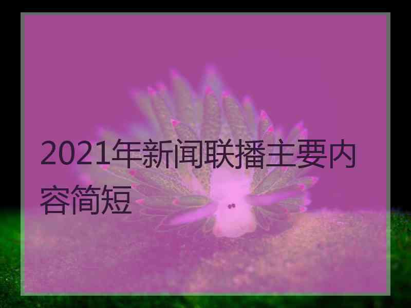 2021年新闻联播主要内容简短