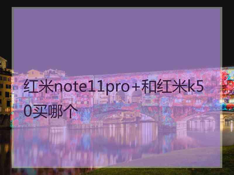 红米note11pro+和红米k50买哪个