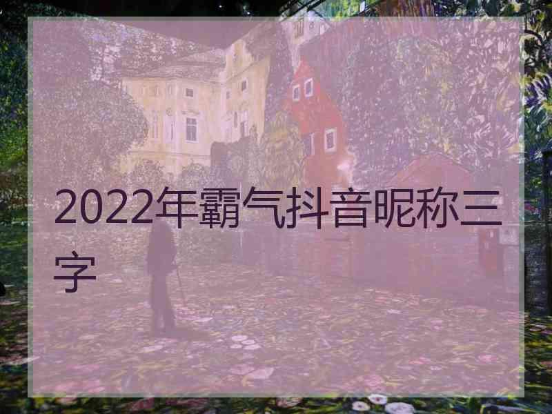 2022年霸气抖音昵称三字