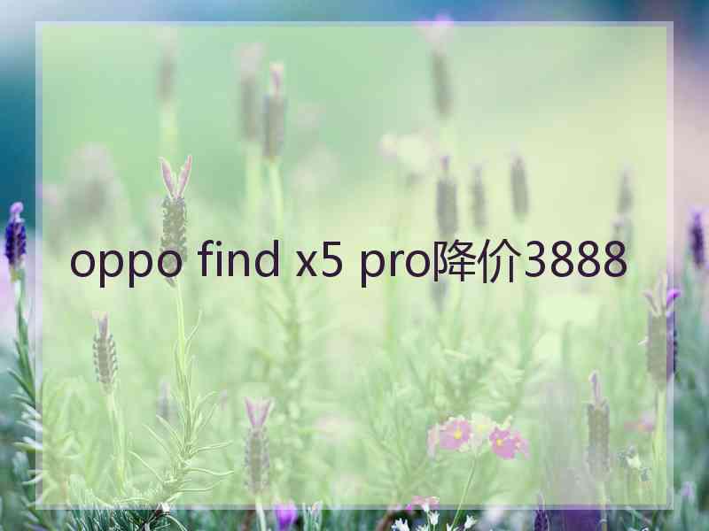 oppo find x5 pro降价3888