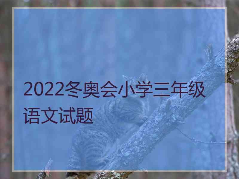 2022冬奥会小学三年级语文试题