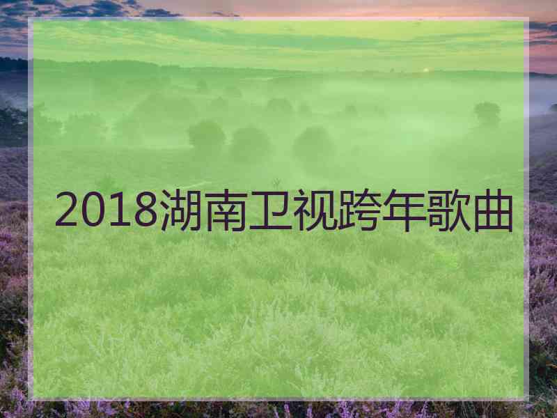 2018湖南卫视跨年歌曲