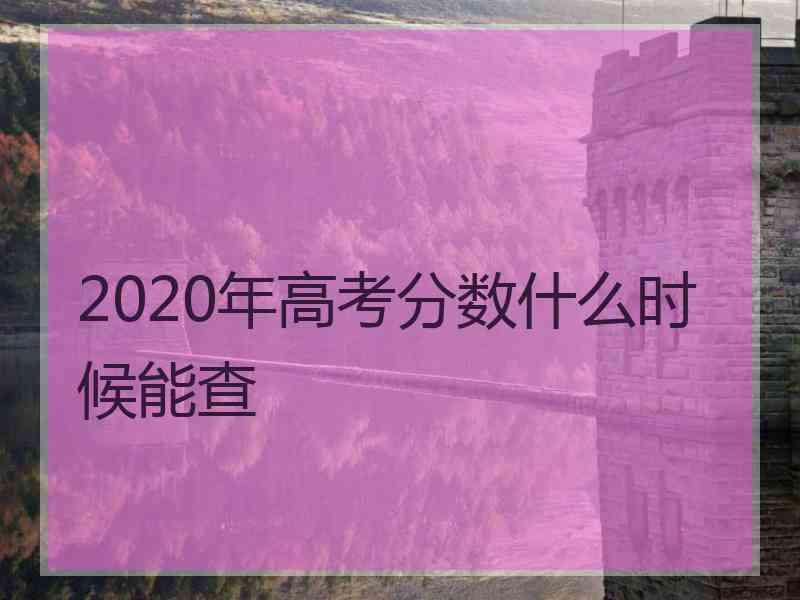 2020年高考分数什么时候能查