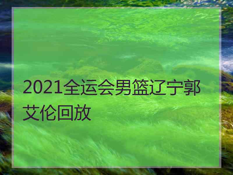 2021全运会男篮辽宁郭艾伦回放