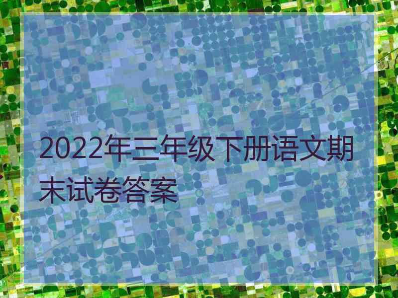 2022年三年级下册语文期末试卷答案