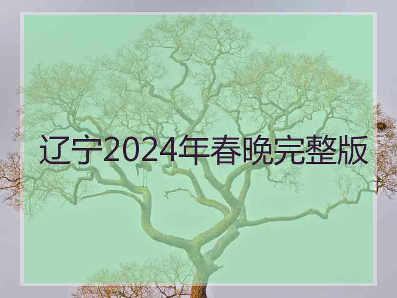 辽宁2024年春晚完整版