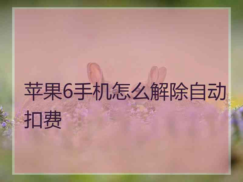 苹果6手机怎么解除自动扣费