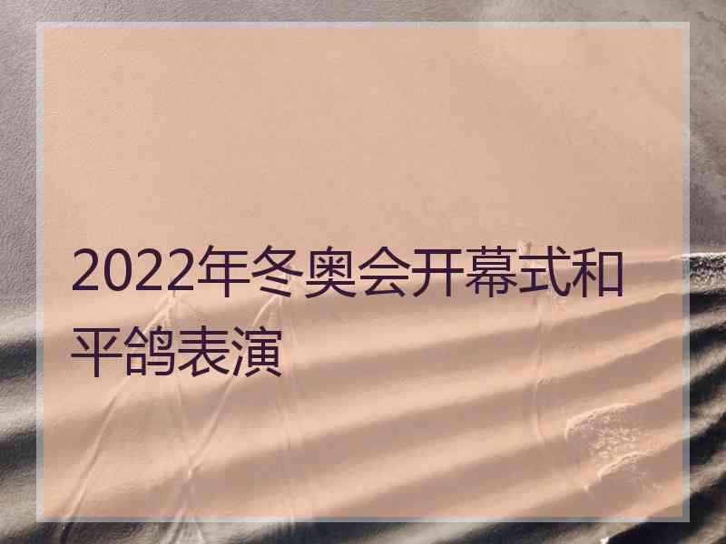 2022年冬奥会开幕式和平鸽表演