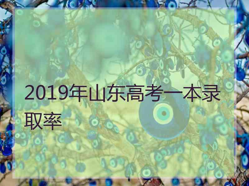 2019年山东高考一本录取率