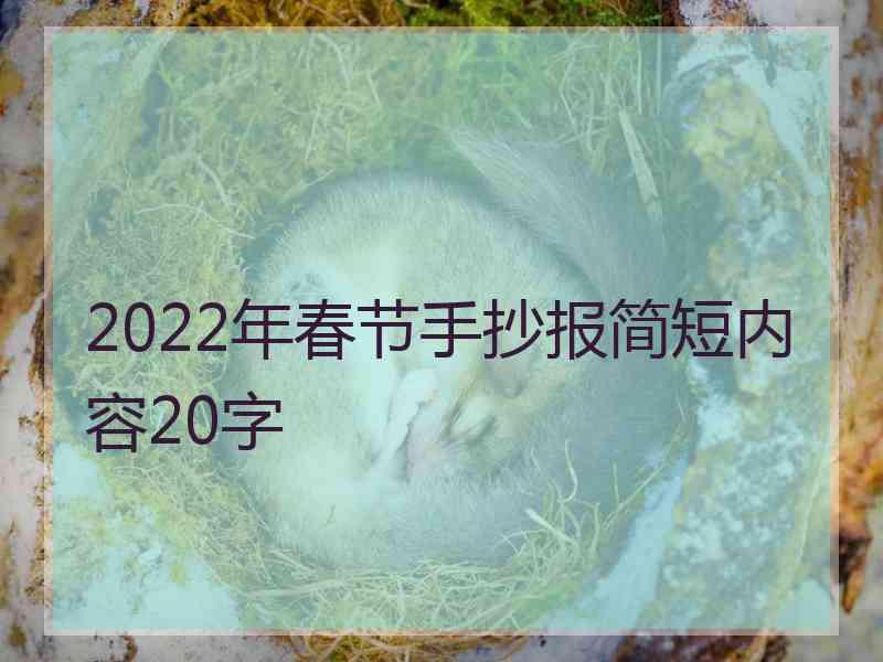 2022年春节手抄报简短内容20字