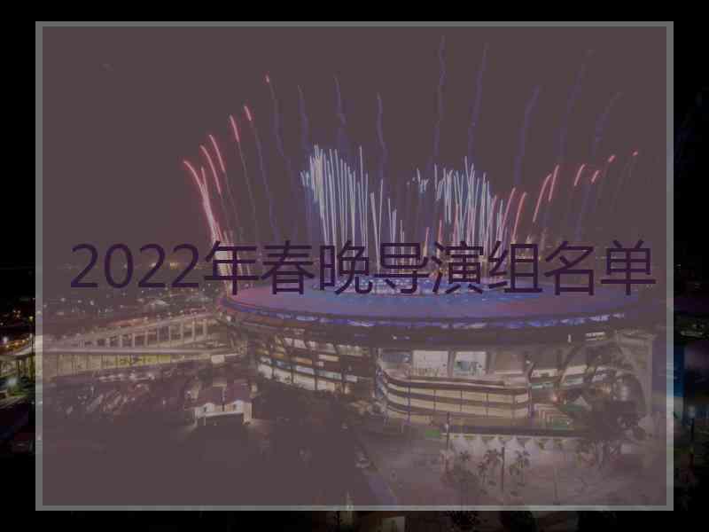 2022年春晚导演组名单