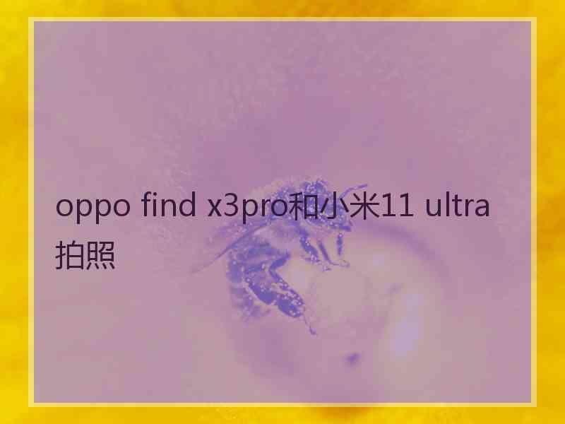 oppo find x3pro和小米11 ultra拍照