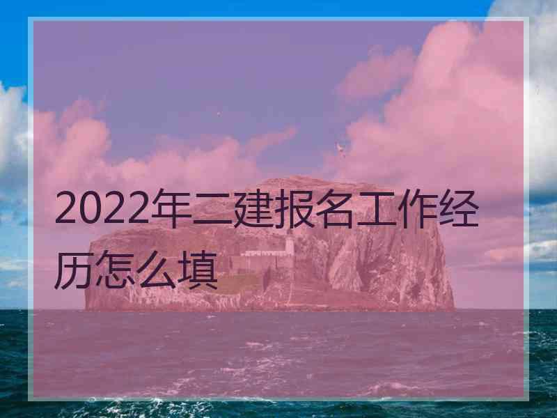 2022年二建报名工作经历怎么填