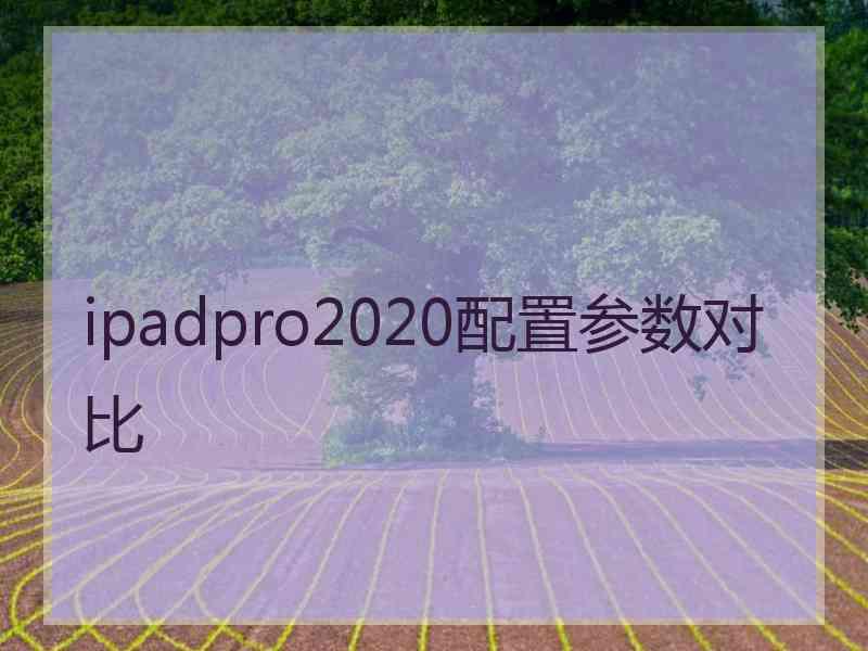 ipadpro2020配置参数对比