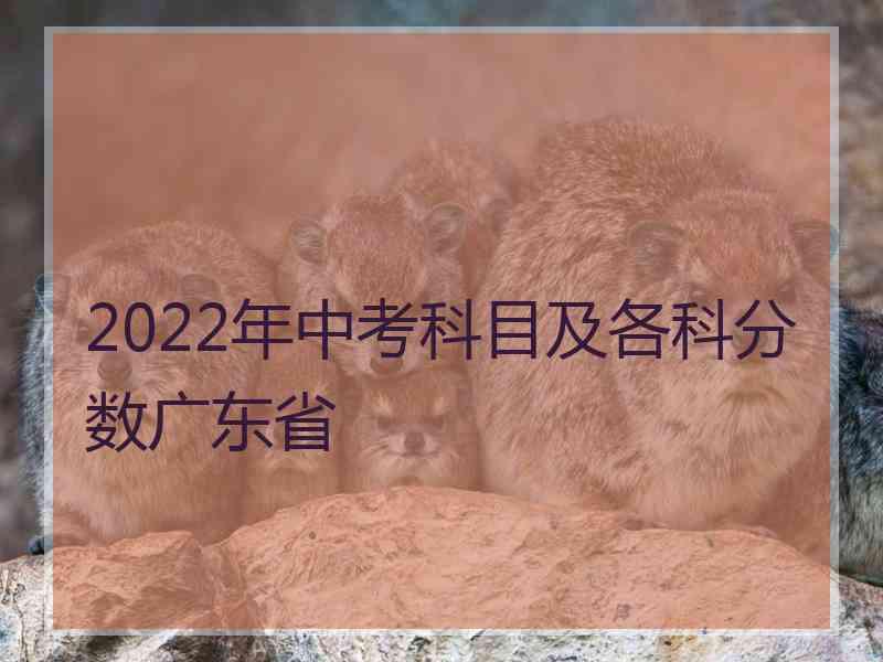 2022年中考科目及各科分数广东省