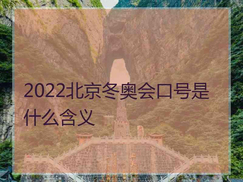 2022北京冬奥会口号是什么含义