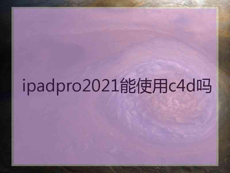 ipadpro2021能使用c4d吗