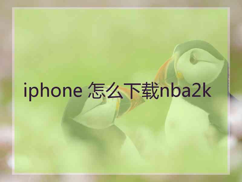 iphone 怎么下载nba2k