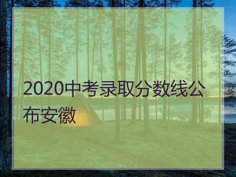 2020中考录取分数线公布安徽