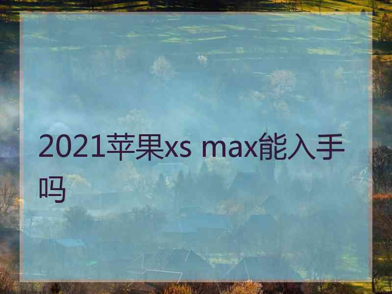 2021苹果xs max能入手吗