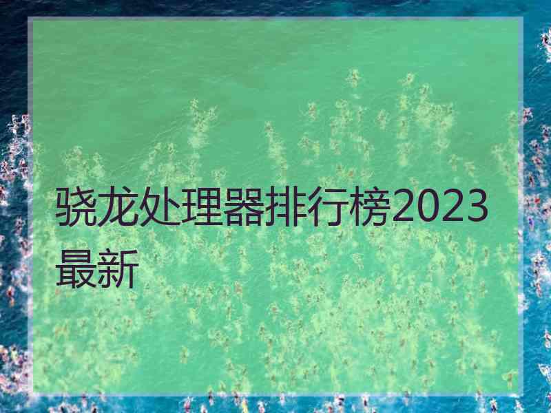 骁龙处理器排行榜2023最新