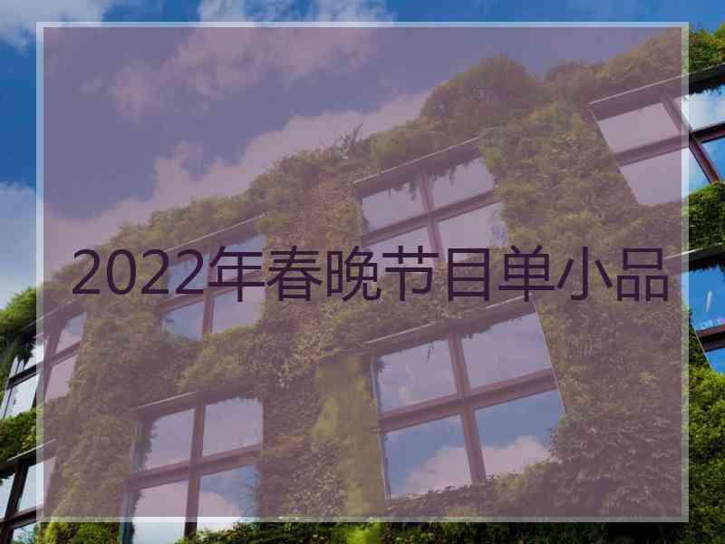 2022年春晚节目单小品