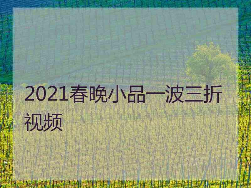 2021春晚小品一波三折视频